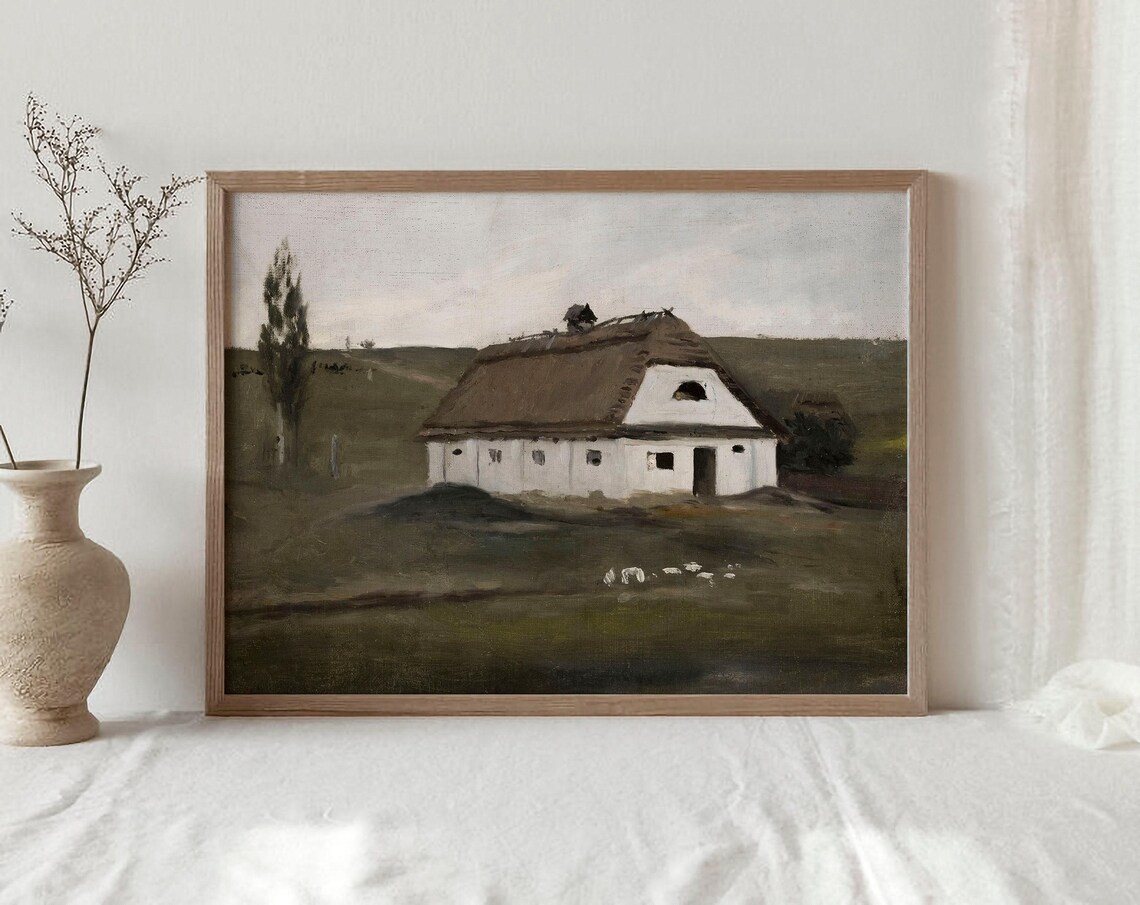 White Barn Vintage Rustic Cottage Wall Art Print - Image 2