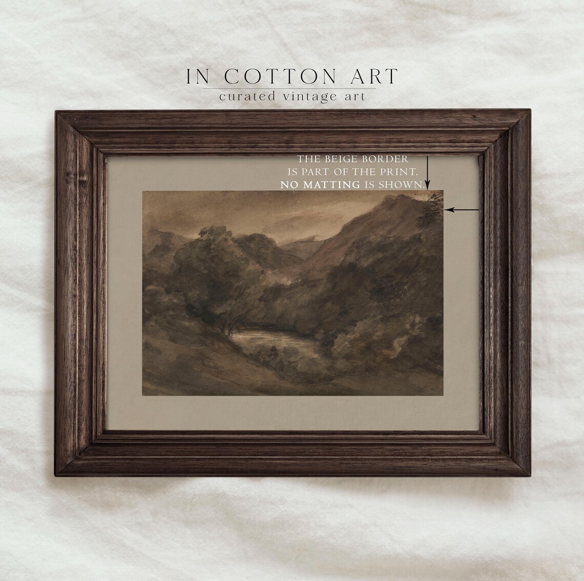 Large Landscape, Vintage Earthy Tone Art Print - Image 4