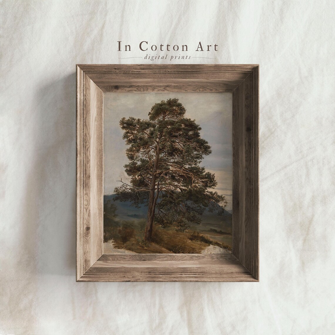 Vintage Pine Tree Art Print, Rustic Botanical Landscape - Image 3