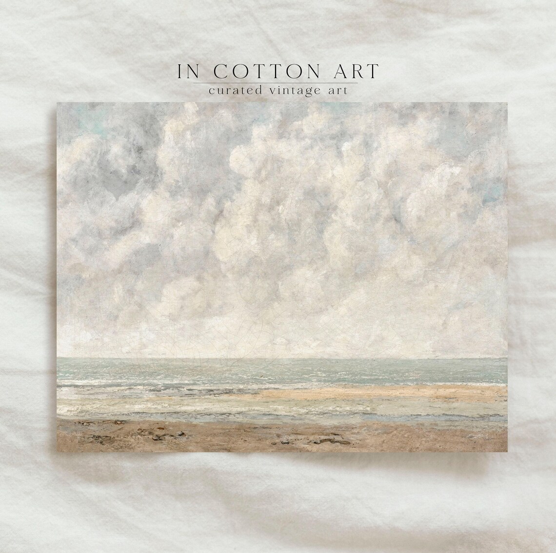 Vintage Seascape Coastal Oil Painting Art Print