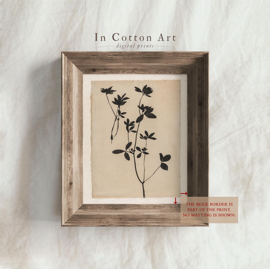 Floral Silhouette Botanical Print, Vintage Farmhouse - Image 4