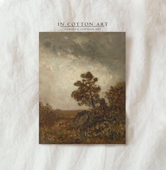 Rustic Autumn Landscape, Farmhouse Art Print