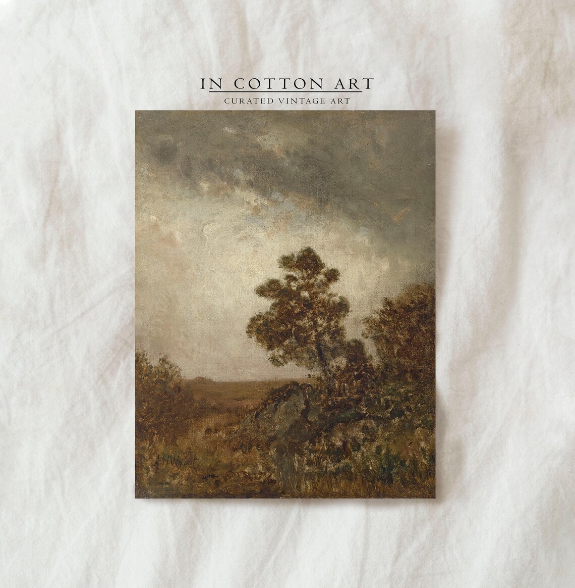 Rustic Autumn Landscape, Farmhouse Art Print