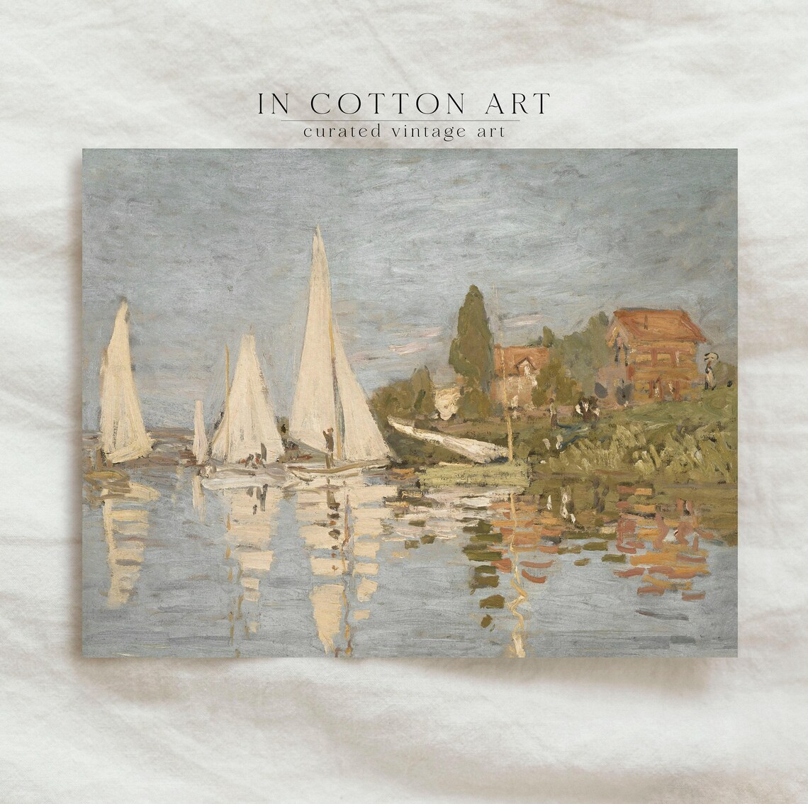 Sailboat Vintage Coastal Art Print, Nursery Decor