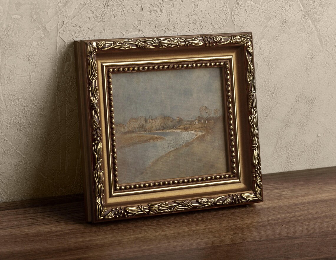 Vintage River Landscape, Neutral Earthy Art Print - Image 2