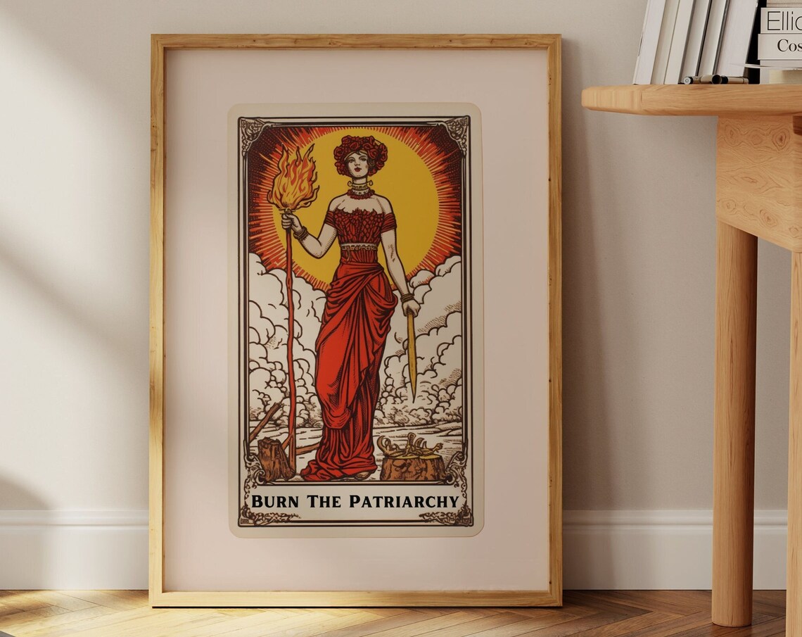 Burn The Patriarchy Tarot Card Print Feminism Print Feminist Art Print Room Posters Feminist Girl Power Witchy Print Feminist Wall Art - Image 2