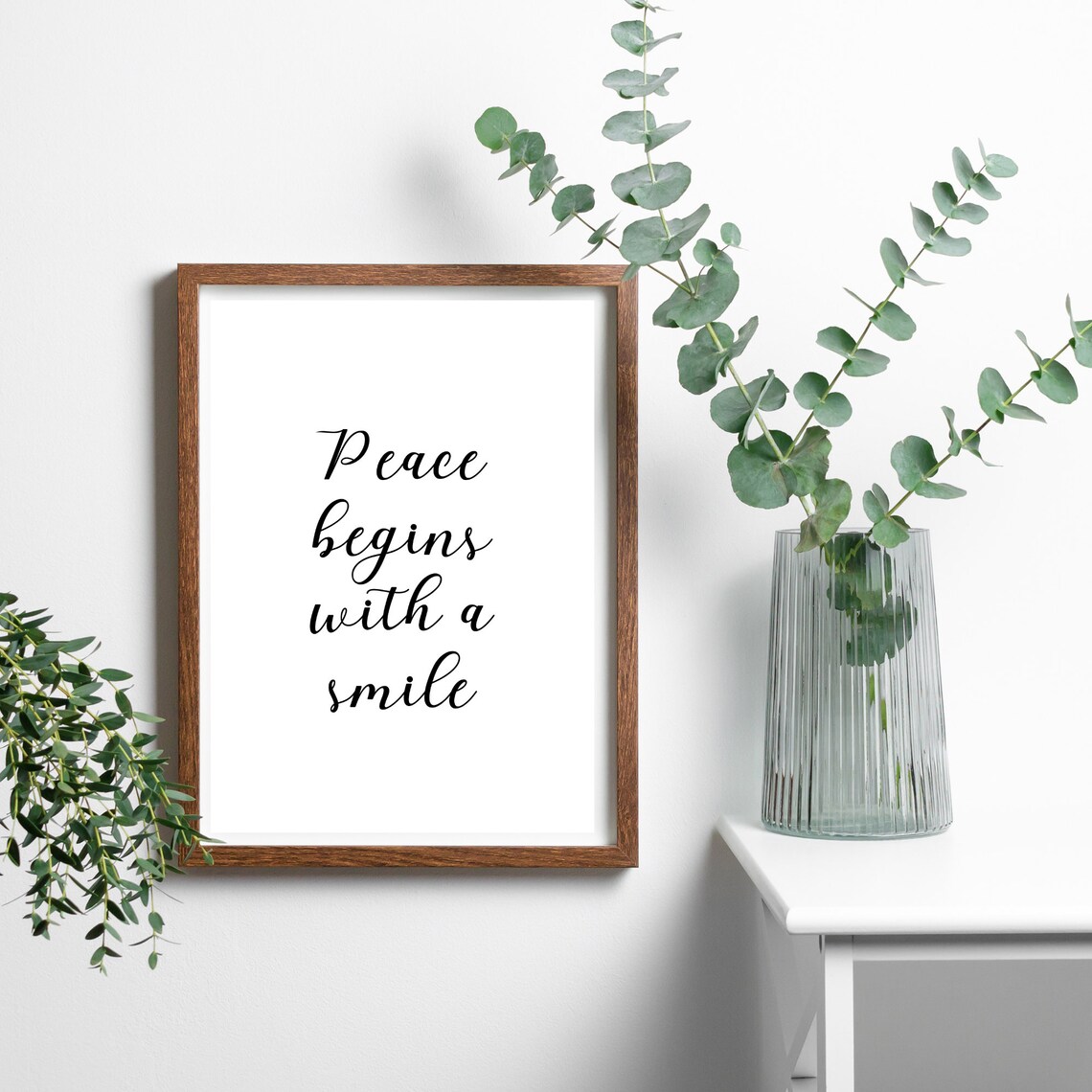 Peace Begins With A Smile Inspirational Quote - Image 2