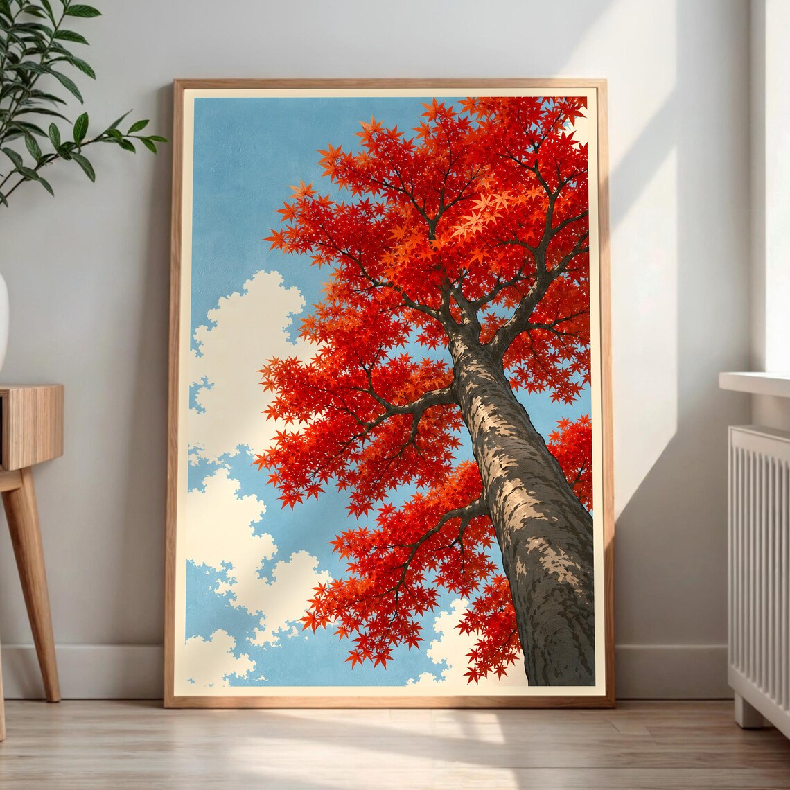Japanese Maple Tree Print, Autumn Landscape Art Print