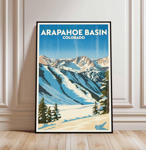 Arapahoe Basin Wall Art Print Colorado Poster Ski Resort Winter Sports Artwork Adventure Home Decor Skiing Gift For Skier