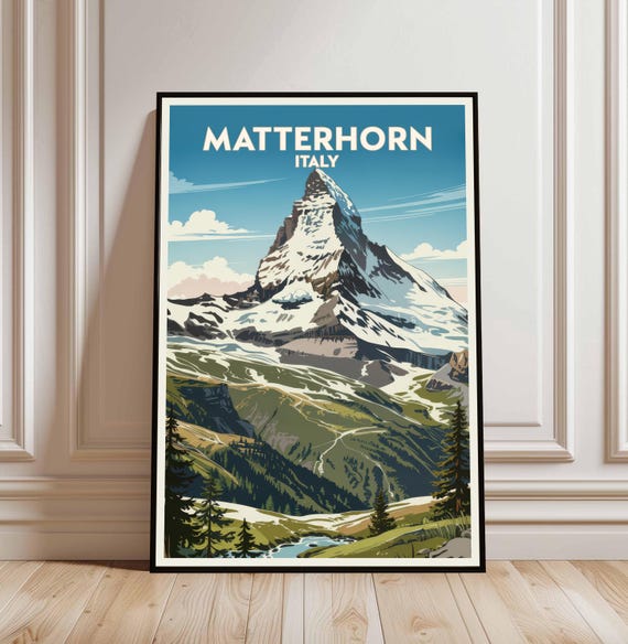 Matterhorn Switzerland Vintage Travel Poster Art Print