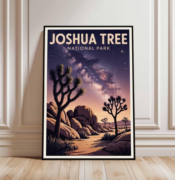 Vintage Joshua Tree National Park Print Retro Desert Wall Art Digital Download
