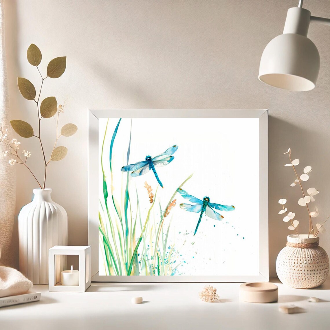 Dragonfly Watercolor Minimalist Decor Art Print - Image 3