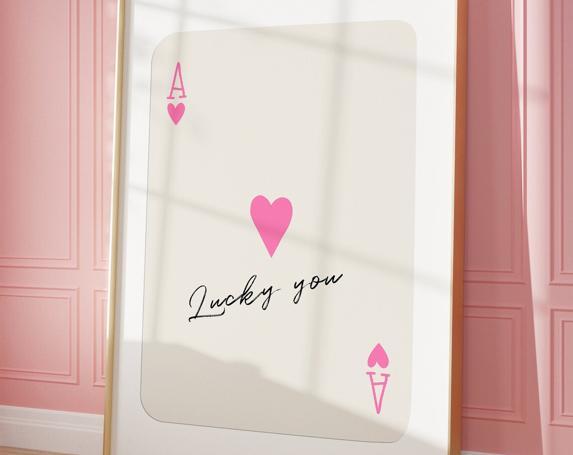 Ace Of Hearts Retro Trendy Aesthetic Art Print