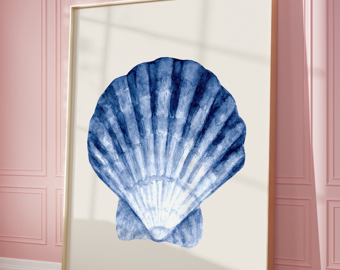 Seashell Wall Art Print, Coastal Beach House Decor