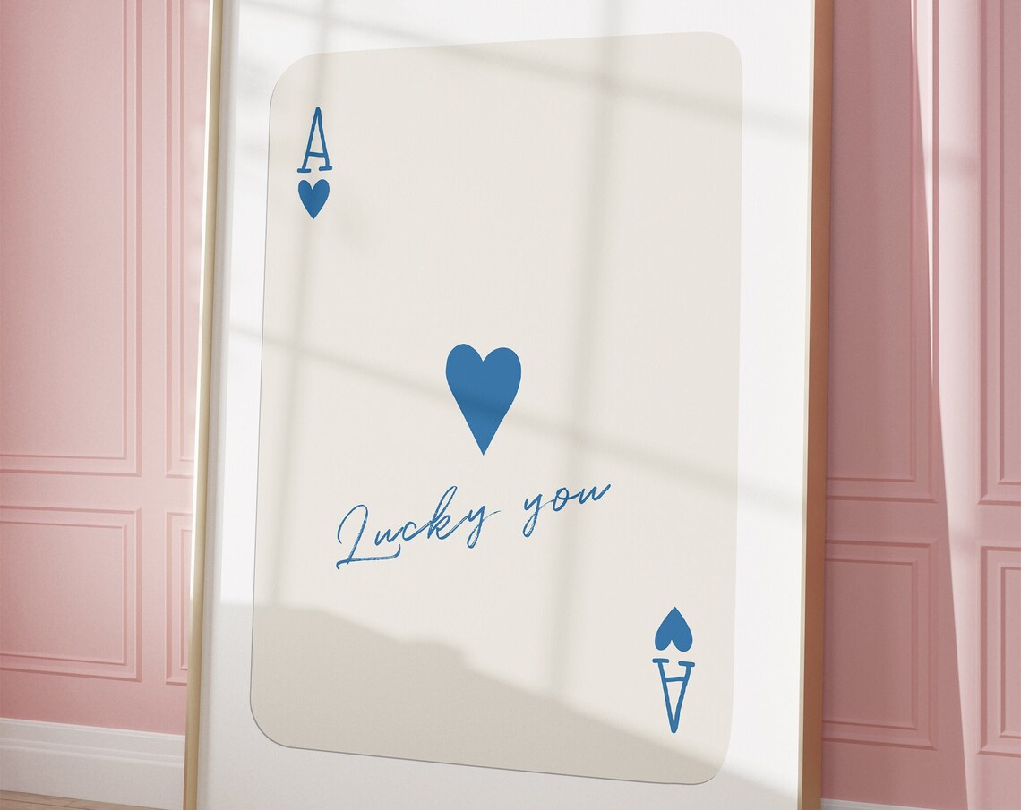 Ace Of Hearts Retro Aesthetic Poster Print
