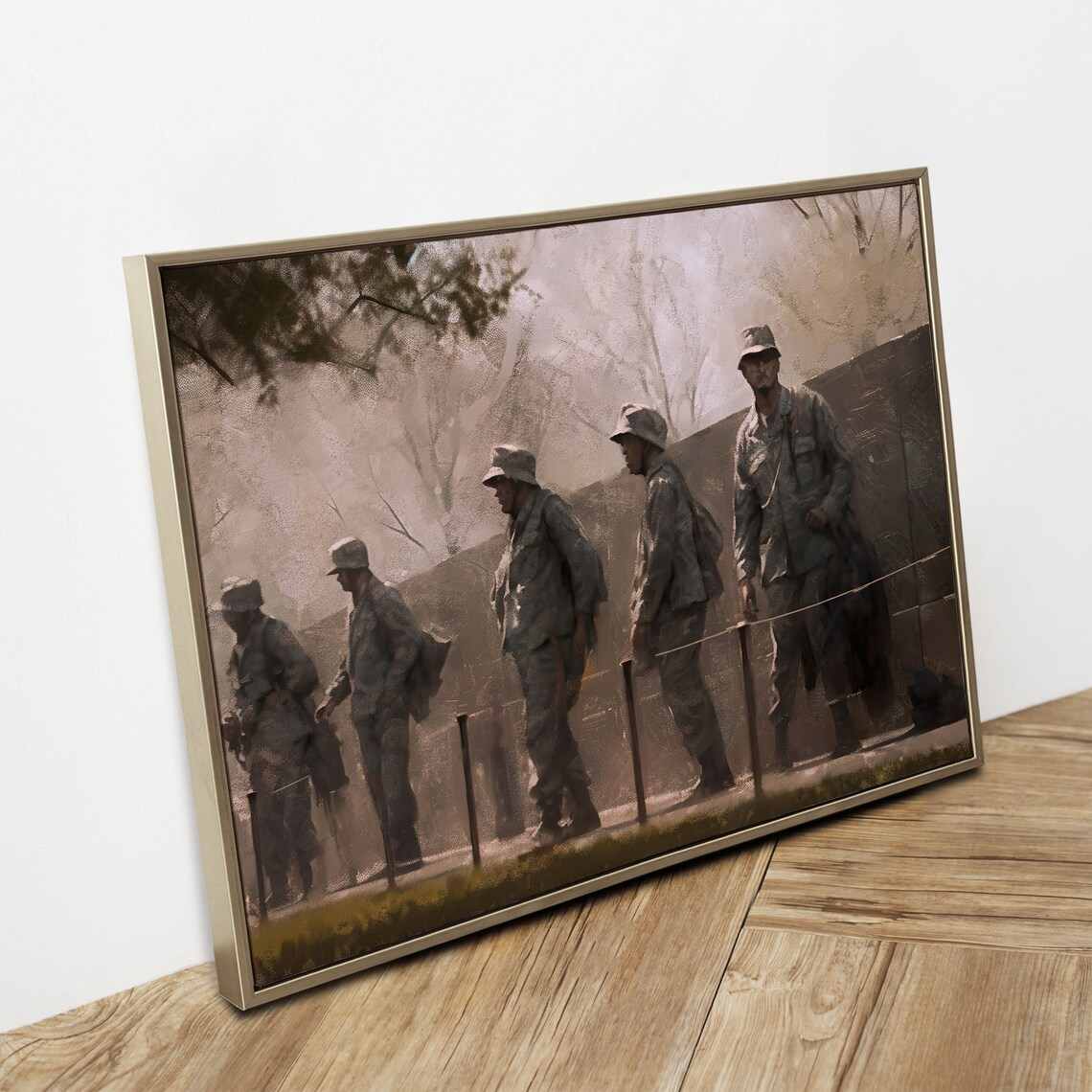 Vietnam Memorial National Monument, Vintage Oil Painting - Image 2