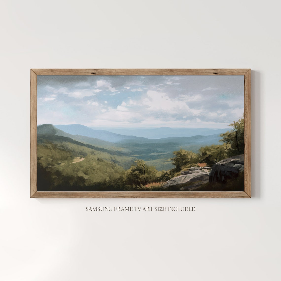 Blue Ridge Parkway Vintage Oil Painting Art Print - Image 3