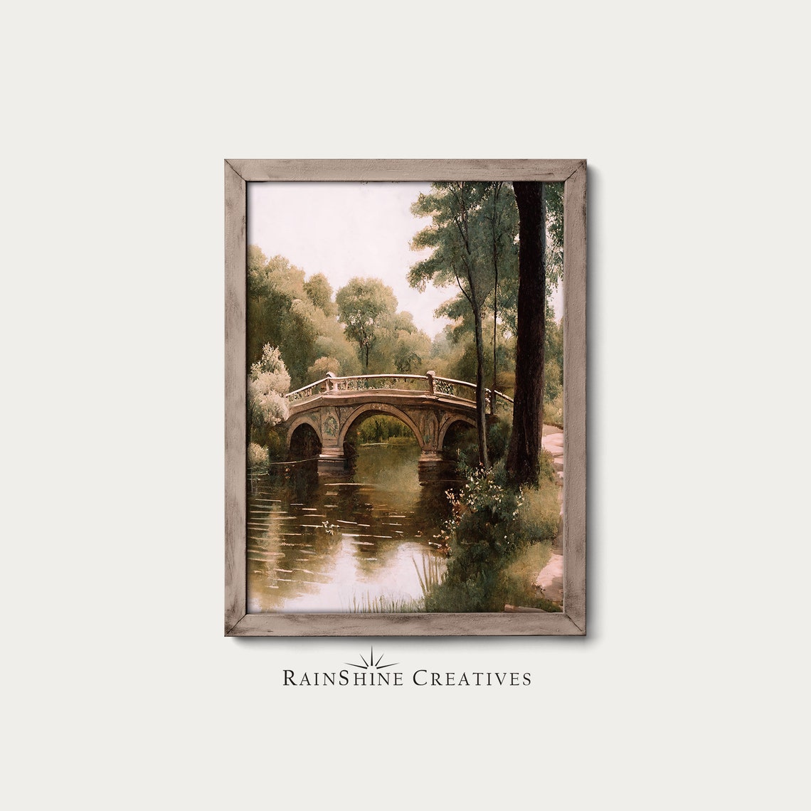 Bridge In Central Park, New York City Vintage Art Print
