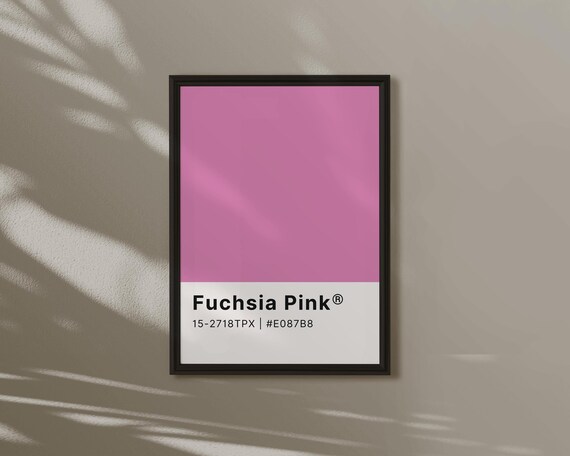 Fuchsia Pink Color Swatch Pantone Style Modern Graphic Decor Poster