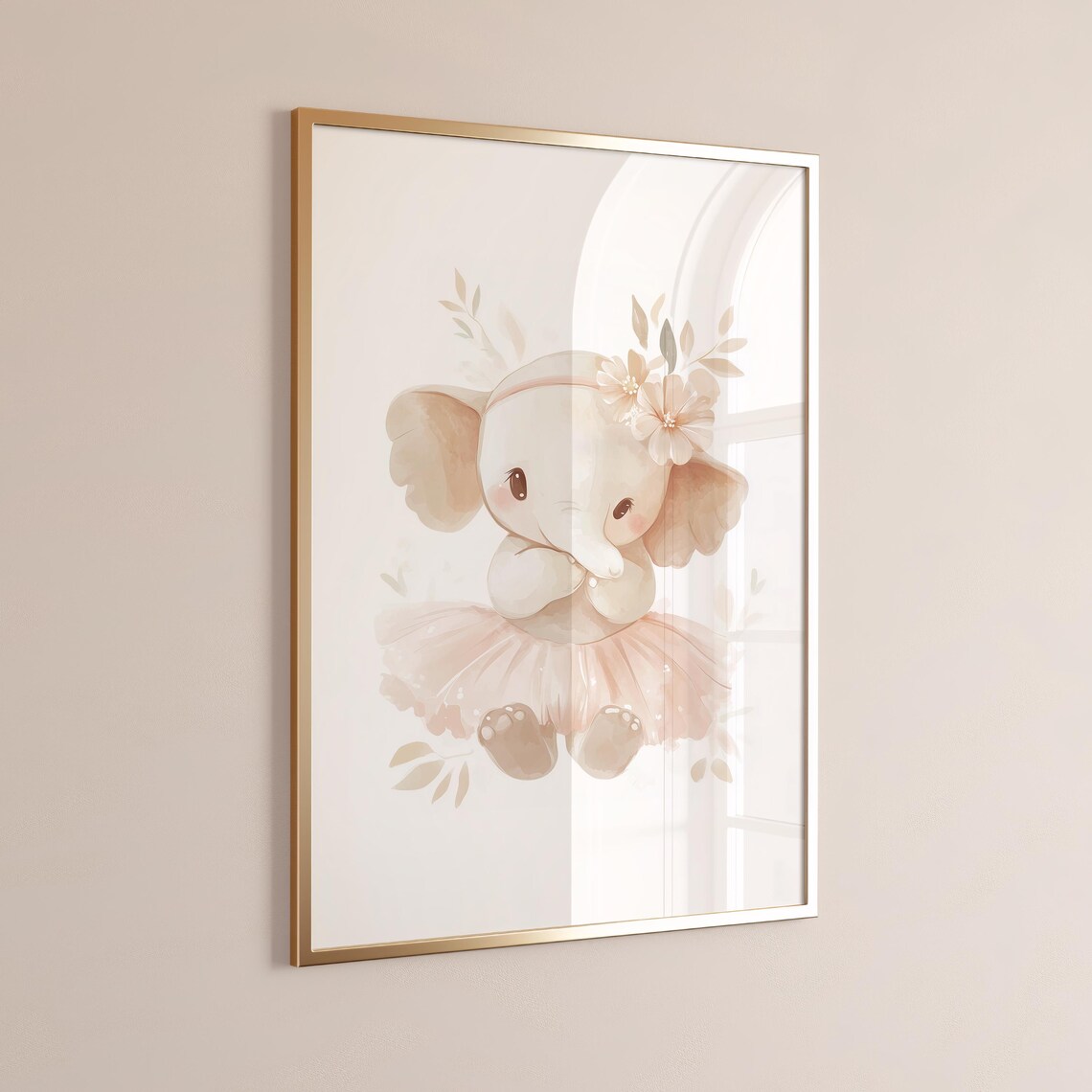 Darling Sweet Baby Elephant Ballerina Tutu Nursery Art Poster - Image 5
