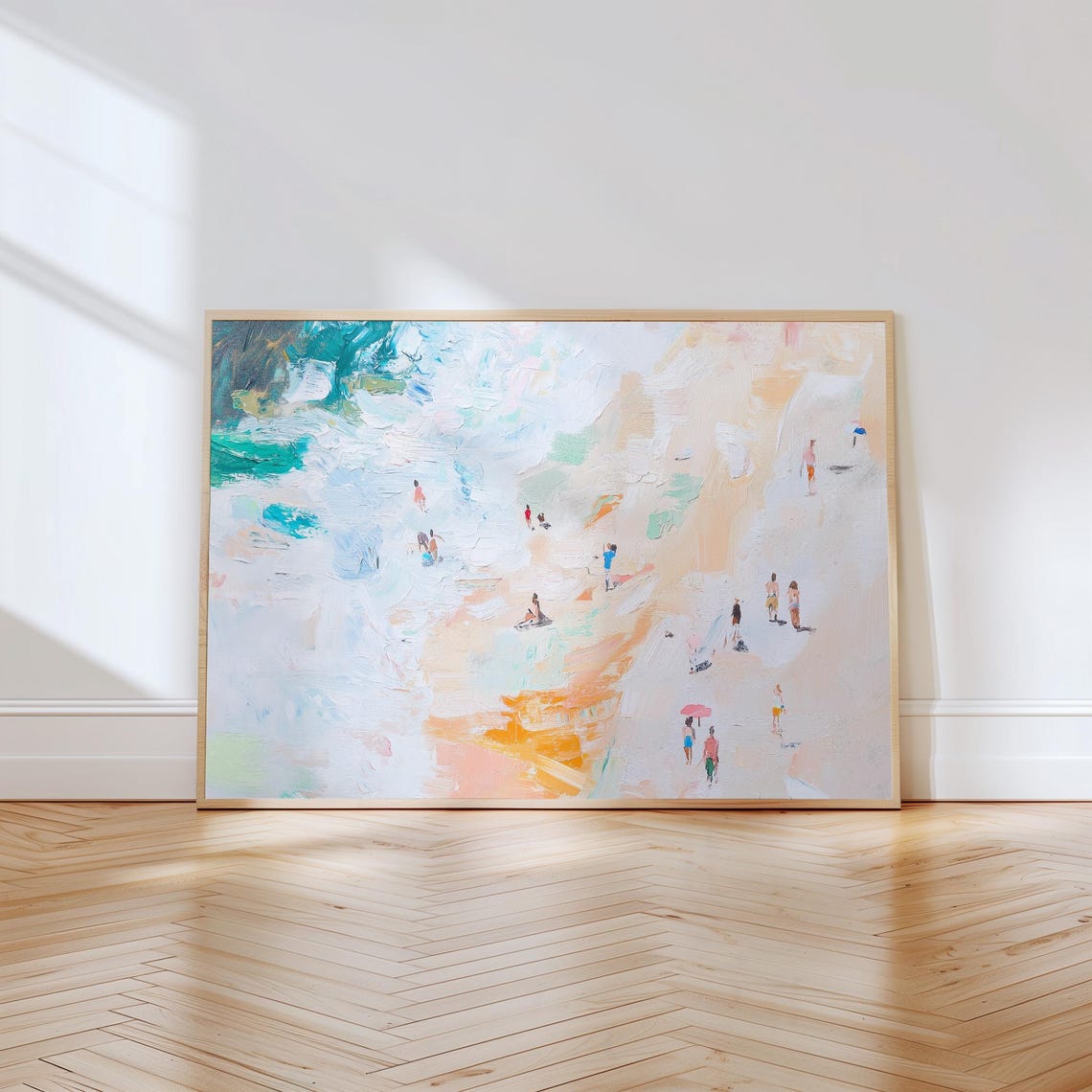 Stunning Abstract Aerial Beach Coastline Impressionist Art Poster - Image 2