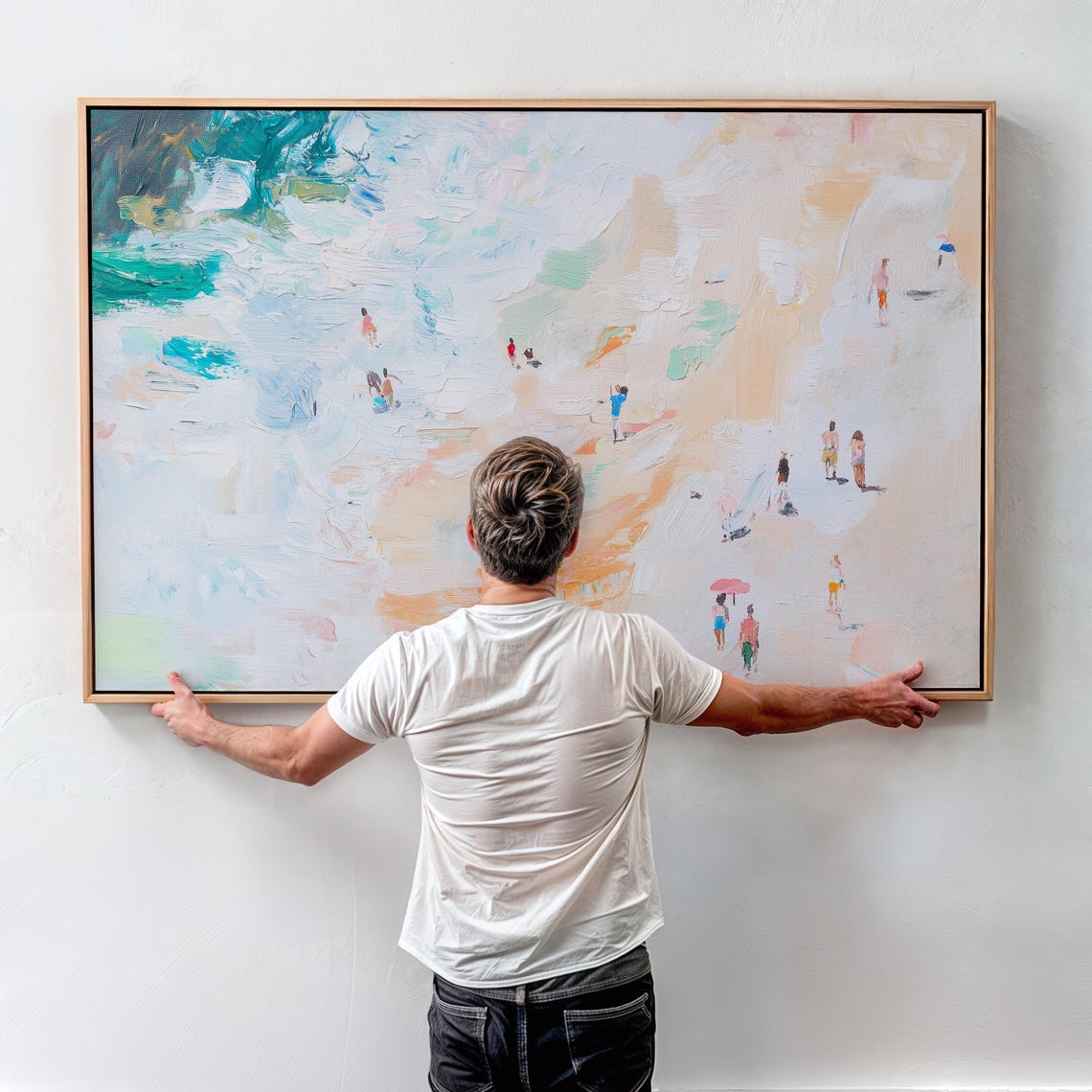 Stunning Abstract Aerial Beach Coastline Impressionist Art Poster