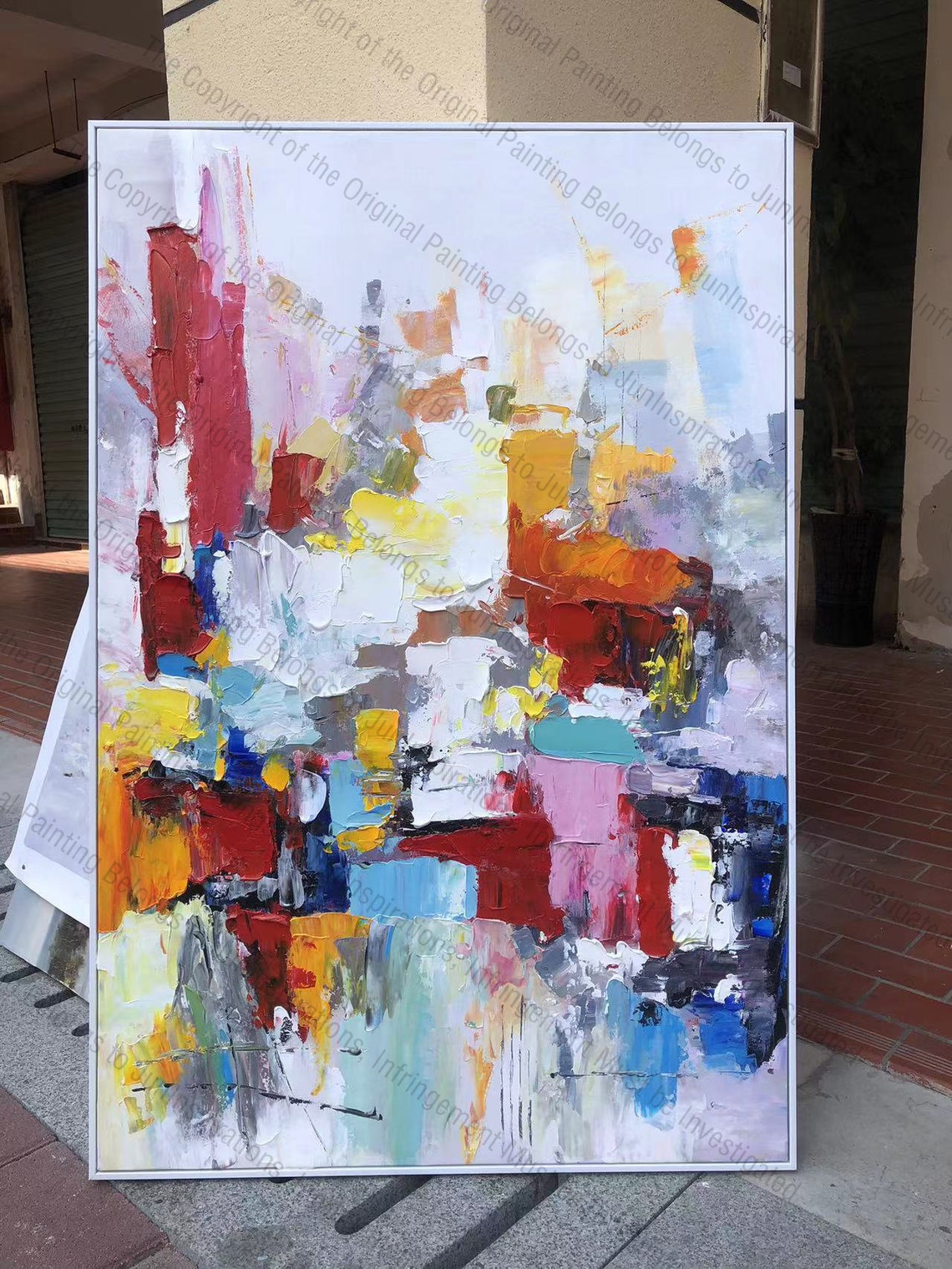 Large Colorful Abstract Painitng Colorful Texture Painting Modern Acrylic Painting Contemporary Wall Art Colorful Abstract Oil Painting - Image 2