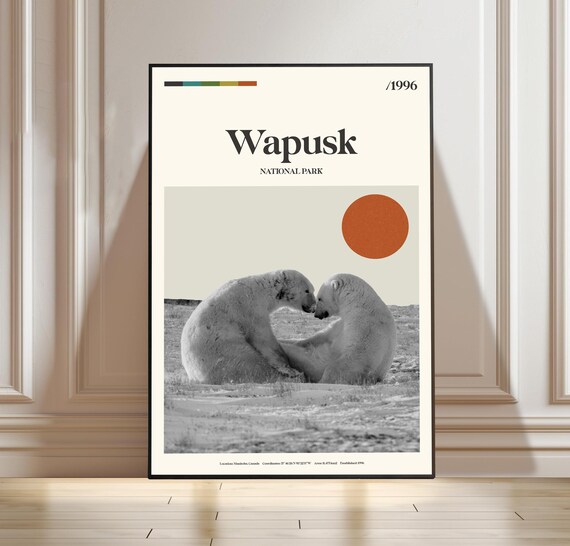 Wapusk National Park Canada Polar Bears Minimalist Travel Poster