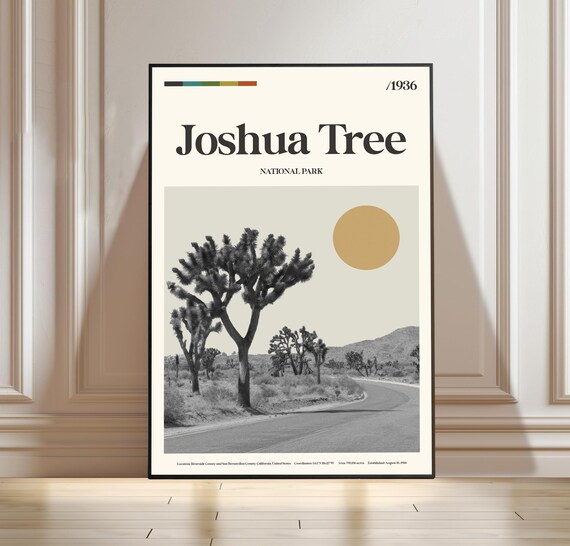 Joshua Tree National Park 1936 Vintage Travel Poster Minimalist Art