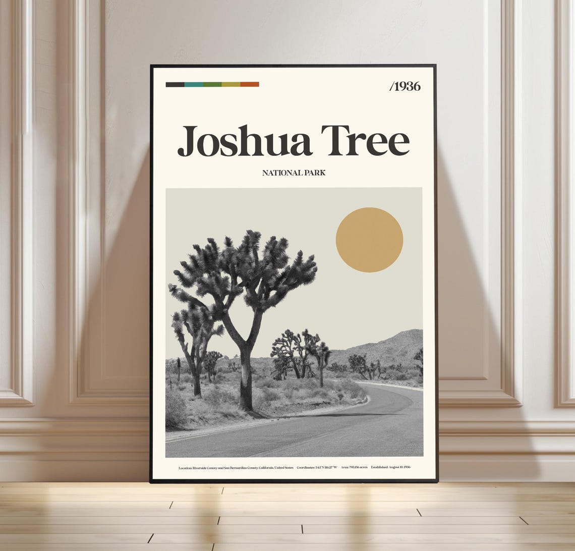 Joshua Tree National Park 1936 Vintage Travel Poster Minimalist Art