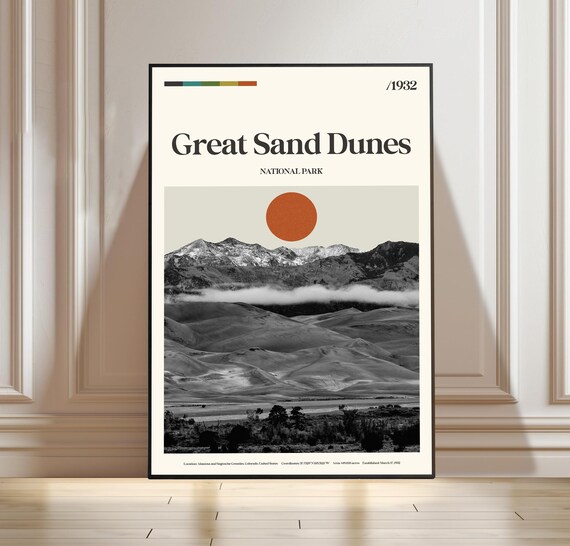 Great Sand Dunes National Park Desert Colorado 1932 Travel Poster