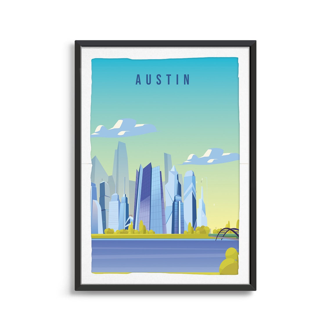 Austin Country Poster Country Art Country Wall Art Country Print Country Poster Travel Gift Austin Travel Illustration - Image 2