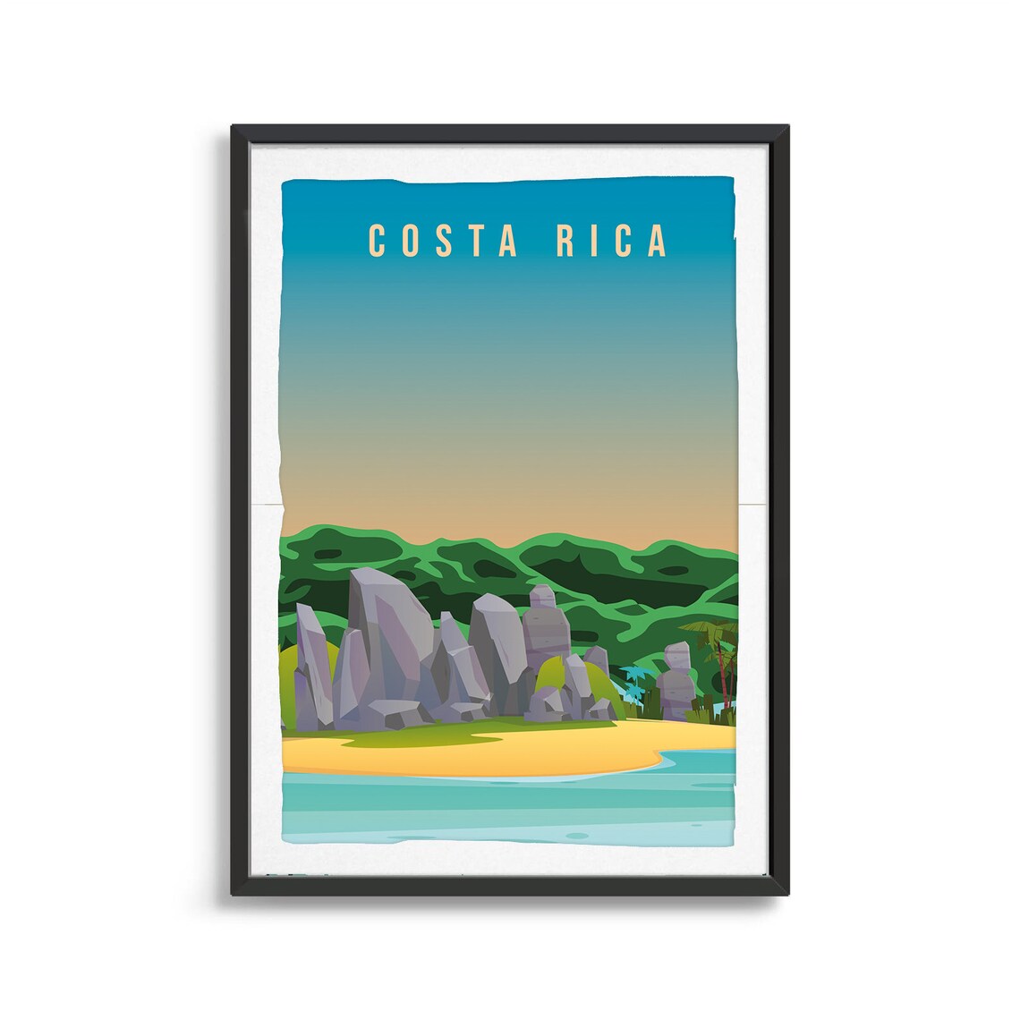 Costa Rica Travel Poster Art Print, Country Wall Art