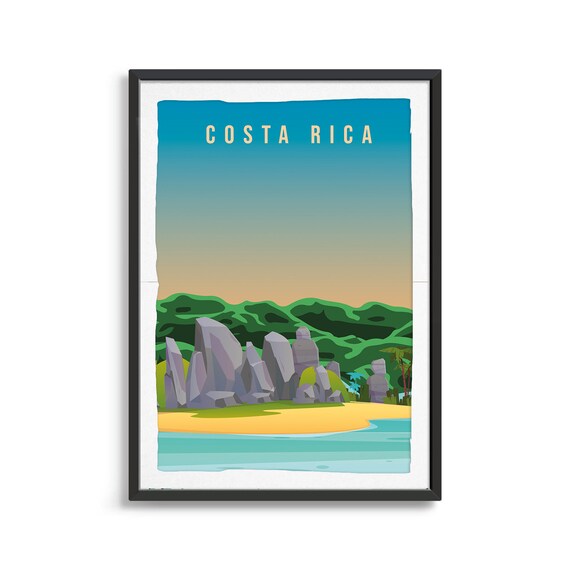 Costa Rica Travel Poster Art Print, Country Wall Art