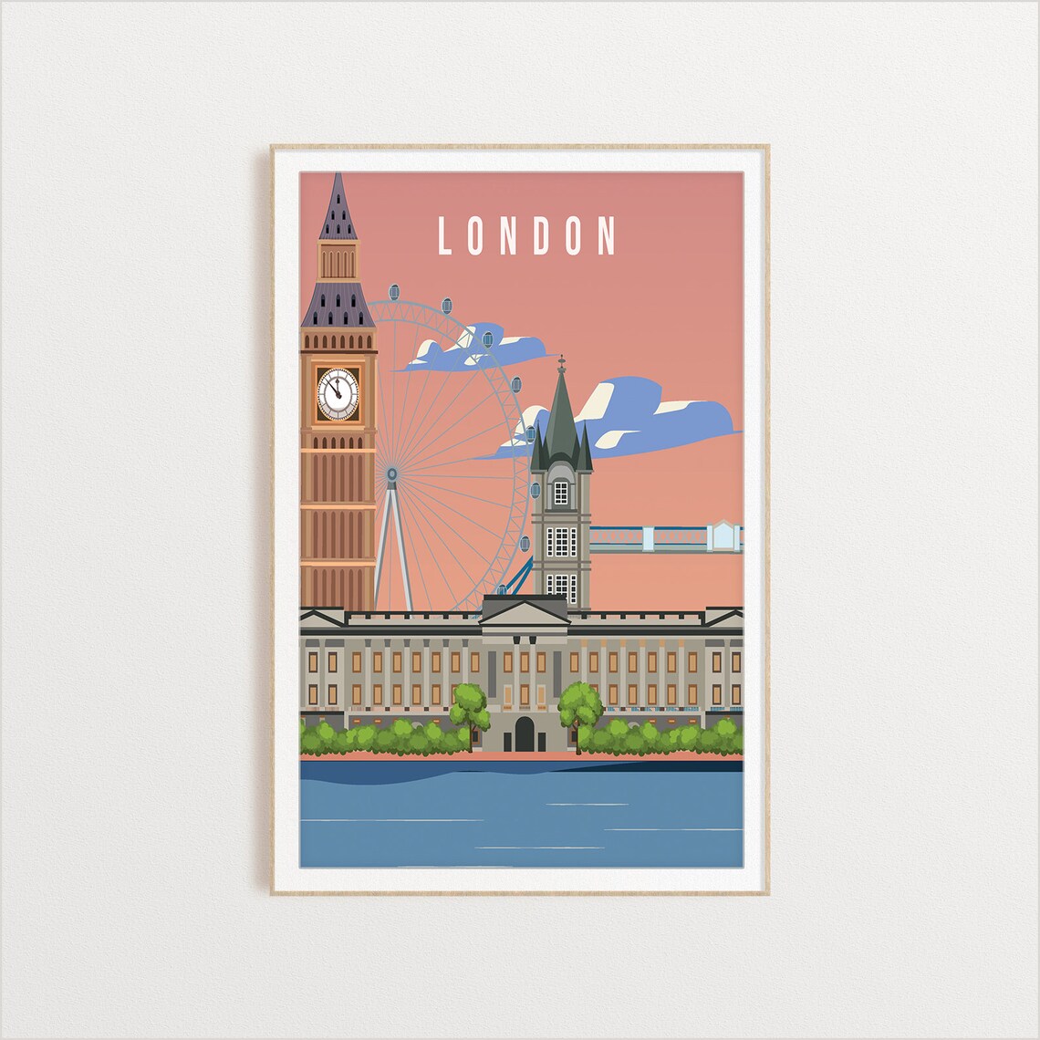 London City Travel Poster, City Wall Art Print