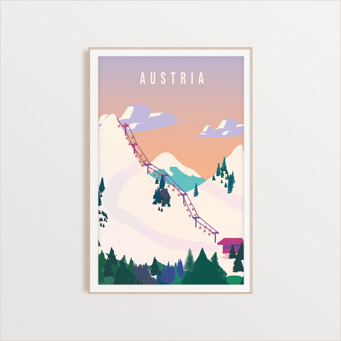 Austria Country Poster Country Art Country Wall Art Country Print Country Poster Country Print Travel Gift Travel Illustration