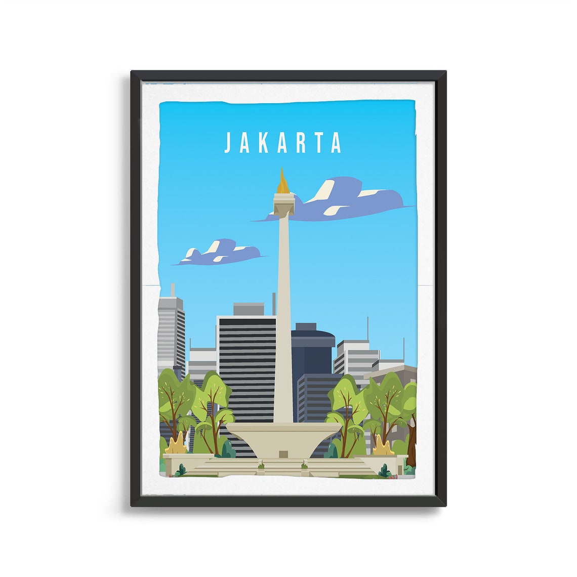 Jakarta City Poster City Art City Wall Art City Print City Poster City Print Travel Gift Travel Illustration - Image 2