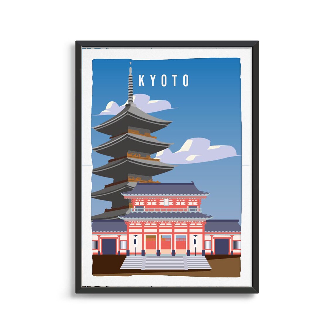 Kyoto Japan Travel Poster With Five Story Pagoda Temple Decor - Image 2