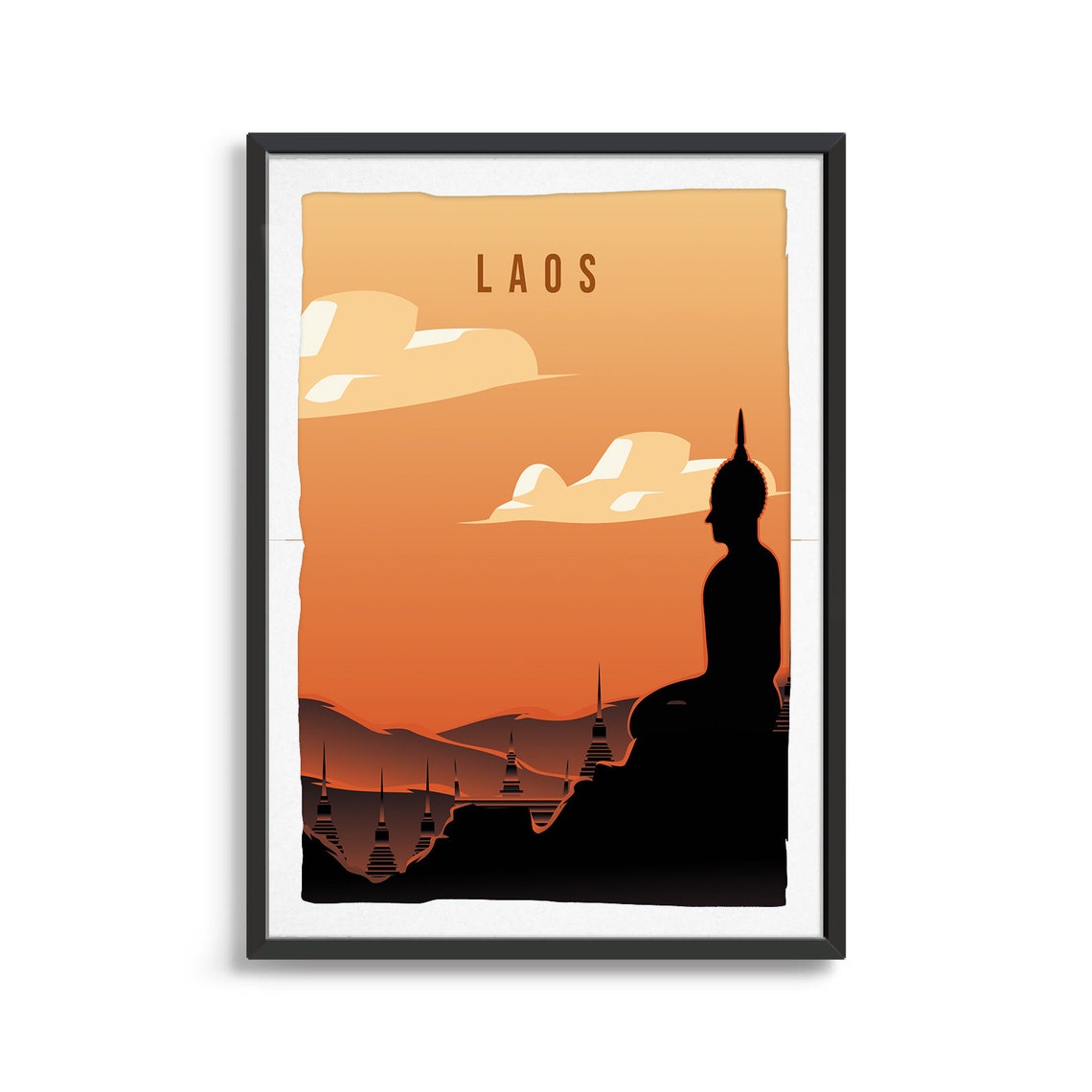Laos Country Poster Art City Wall Art Country Art Country Poster Country Print Country Art Laos Travel Illustration - Image 2