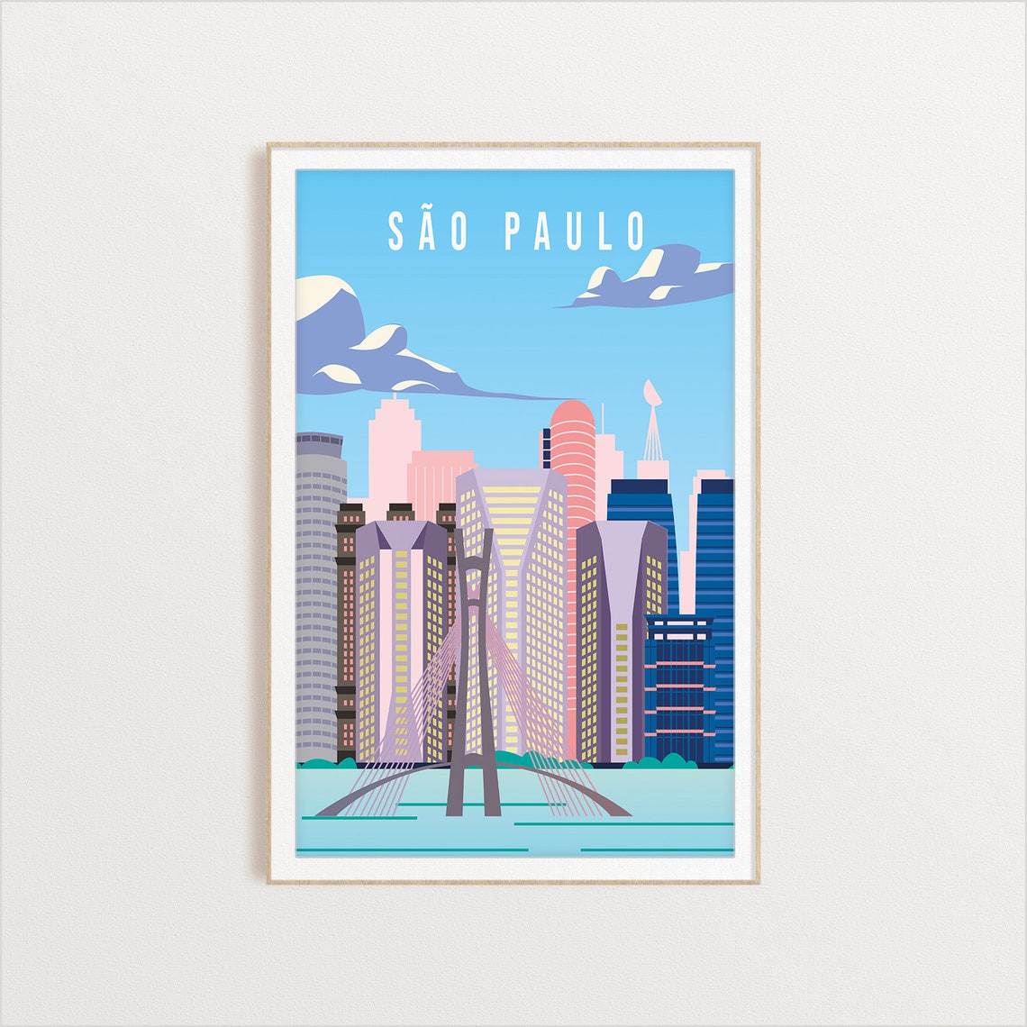 Sao Paulo City Poster City Art City Wall Art City Print City Poster City Print Travel Gift Travel Illustration - Image 2