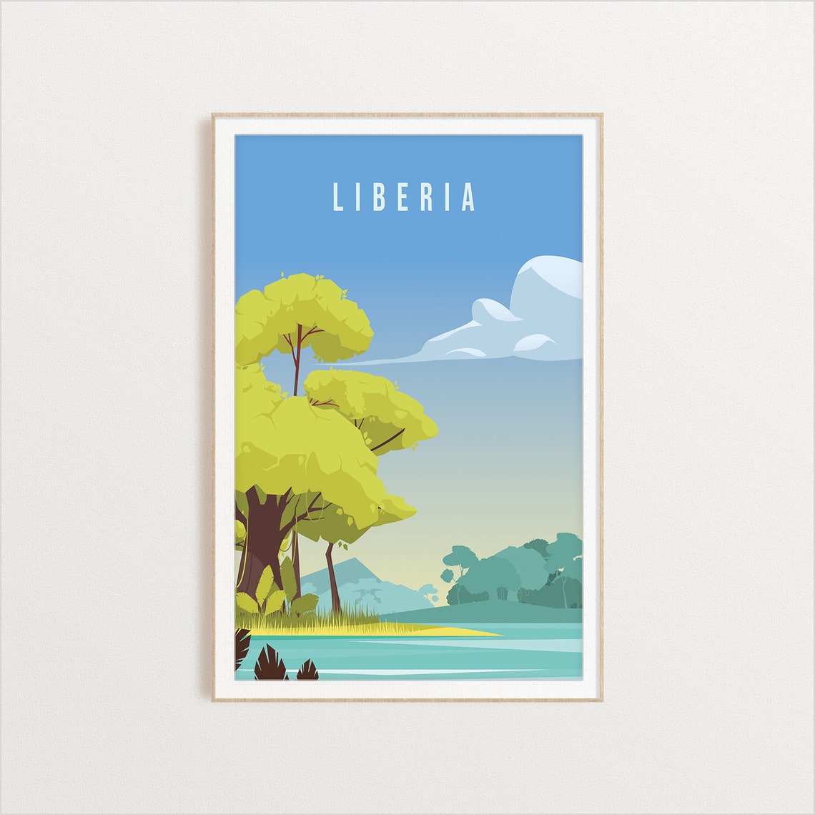 Liberia Country Poster Art City Wall Art Country Art Country Poster Country Print Country Art Liberia Travel Illustration