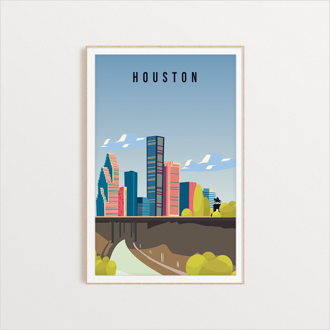 Houston City Travel Poster, City Art Print - Image 2