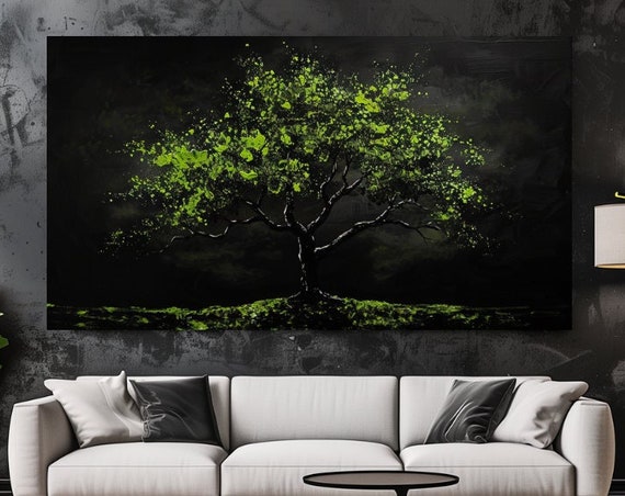 Green Tree Abstraction, Luxury Design Art Print