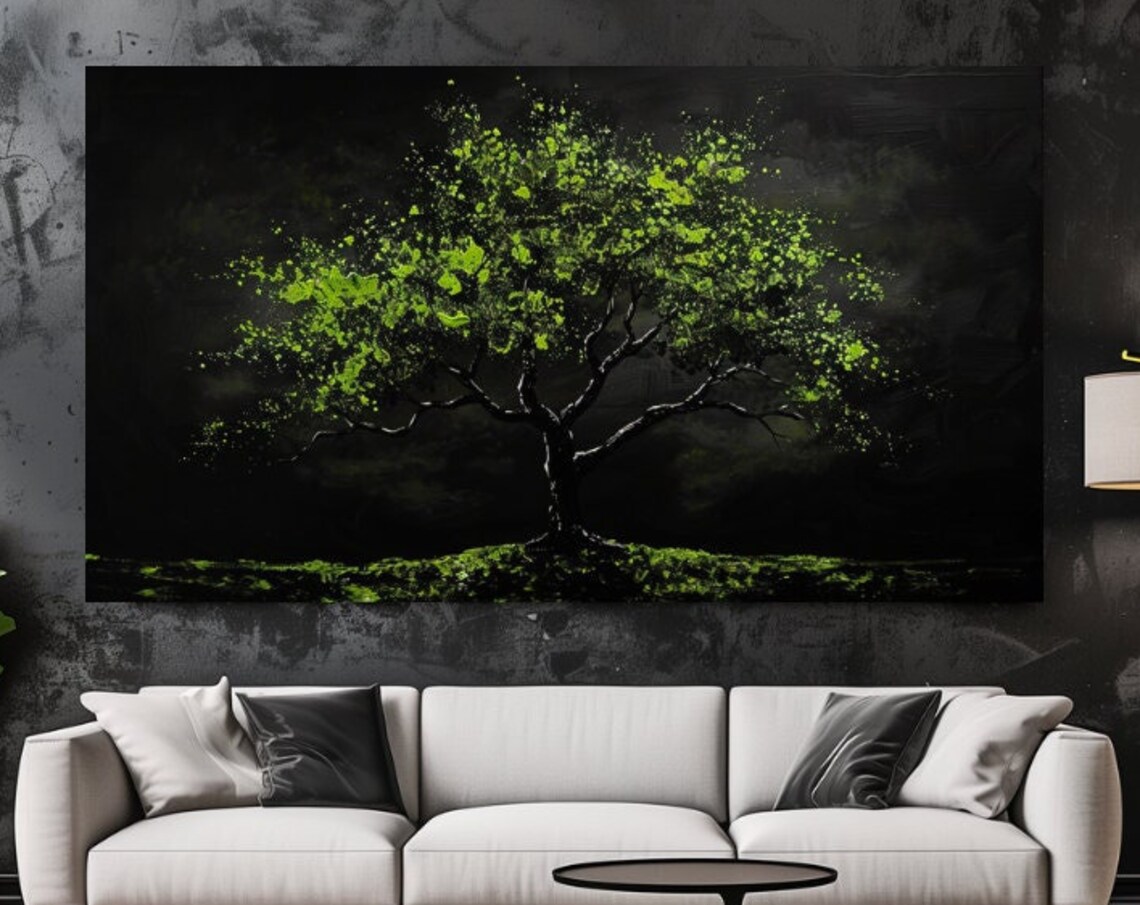 Green Tree Abstraction, Luxury Design Art Print