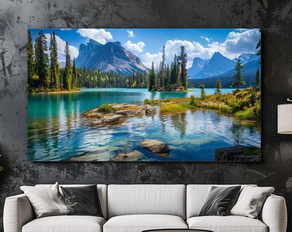 Lake In Canada Nature Ladscape Print Home Decor Wall Art Picture Gift Room Decor Ready To Hang