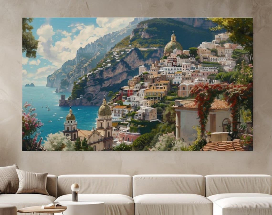 Positano, Italy Travel Poster, Home Decor Print