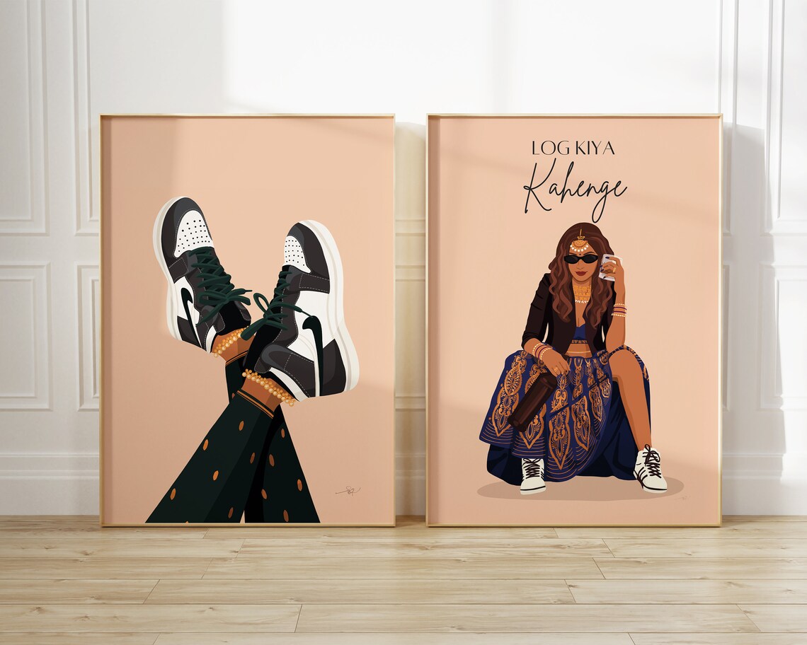 Log Kya Kahenge Art Print, Desi Indian Woman - Image 3