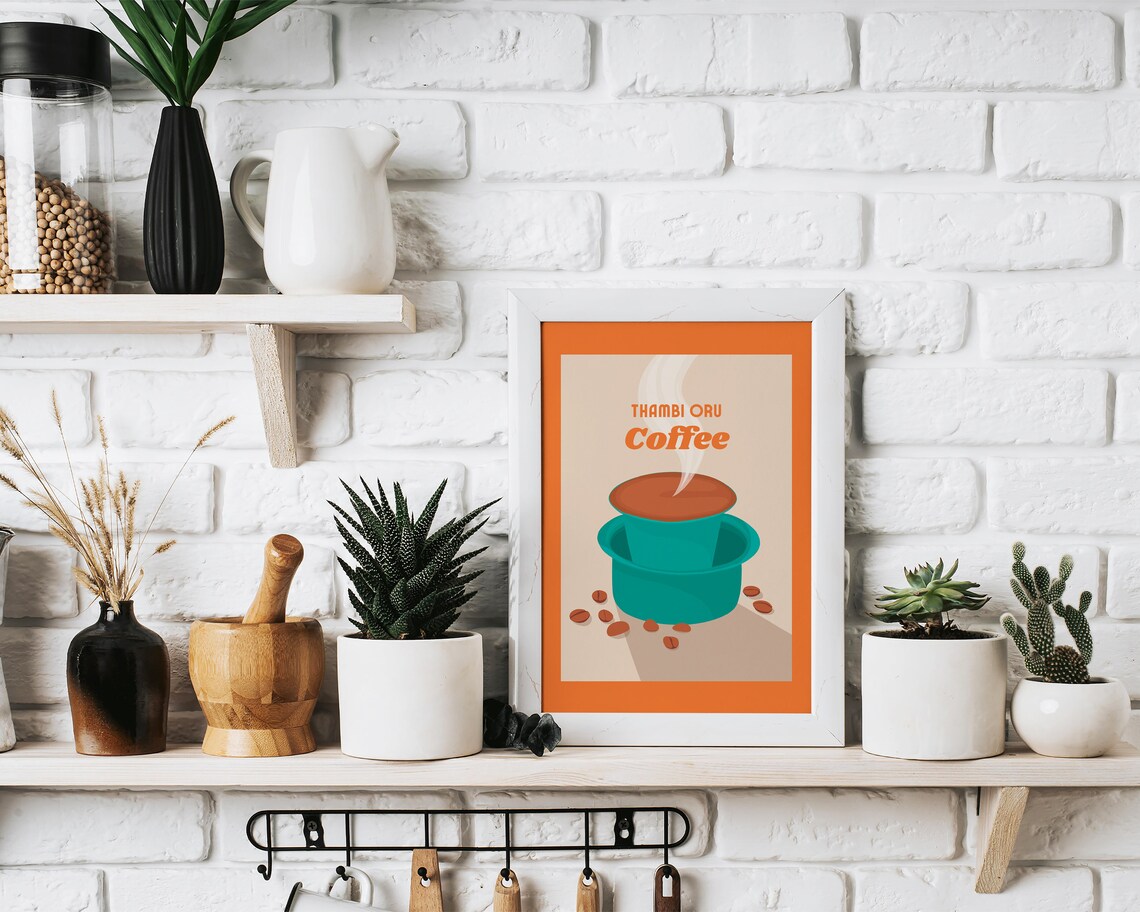 Filter Coffee Print, Indian Kitchen Dining Poster - Image 3