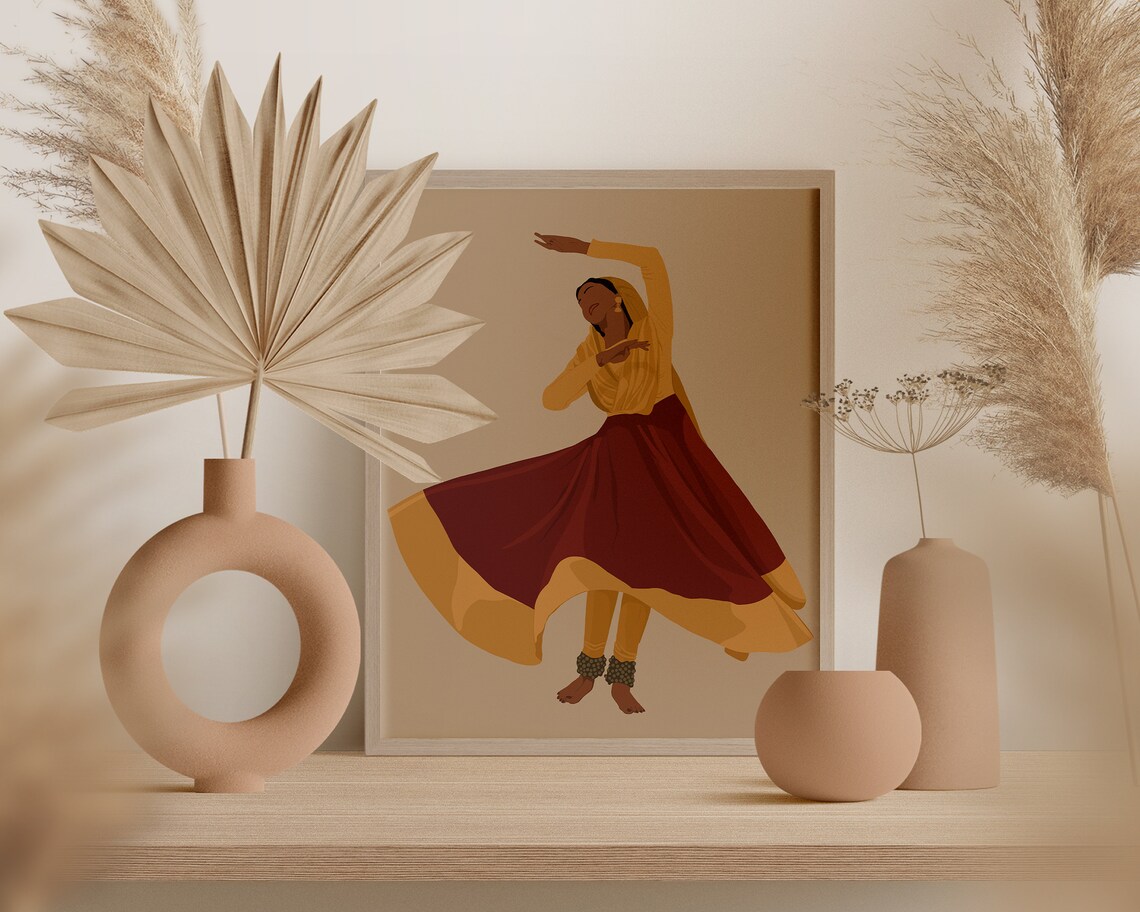 Sufi Kathak Dancer, South Asian Art Print - Image 4