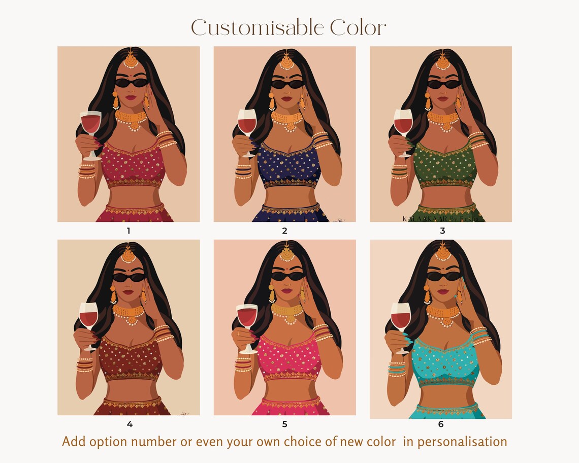 Modern Indian Woman Drinking Art Print - Image 3
